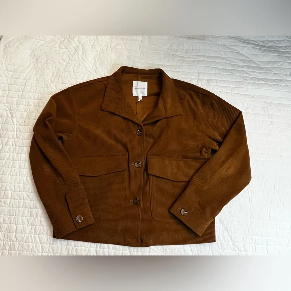 Avec Les Filles Anthropologie Womens Corduroy Shirt/Jacket Brown NWOT